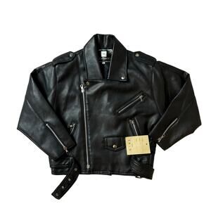 Deadstock Vintage Italian Leather Moto Jacket – 3/4 Sleeves (S)